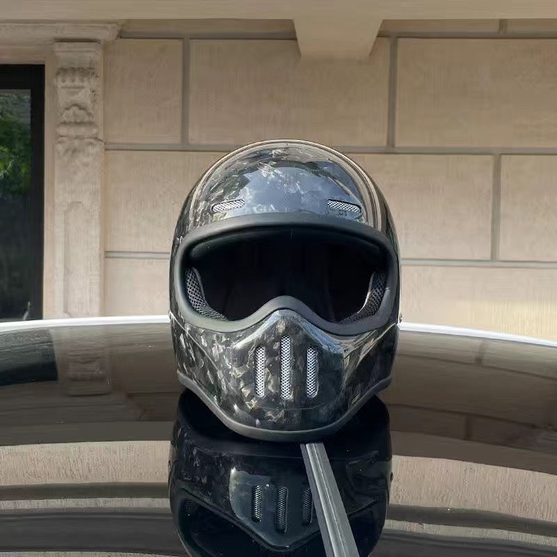 Premium Full Face Motorcycle Helmet – Retro Tokyo Style, Fiberglass, Clear Visor, Japan TT Design, Casco Moto for Men & Women, Lightweight, Comfortable, Stylish