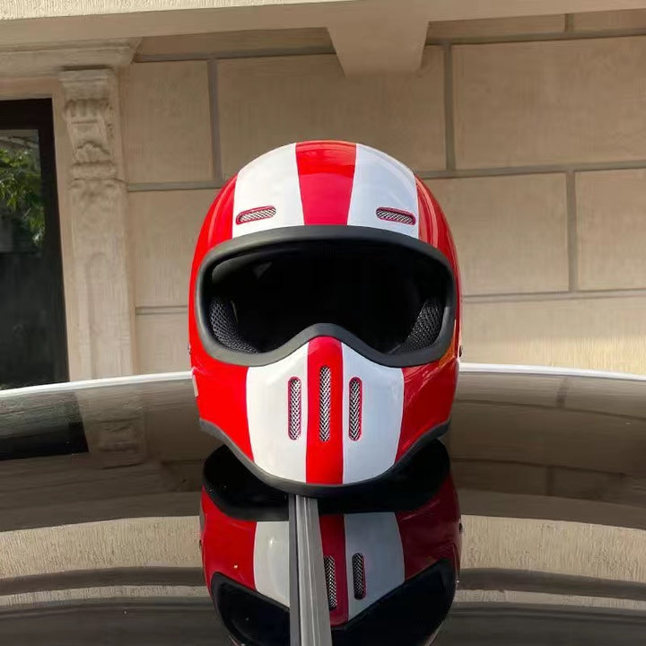 Premium Full Face Motorcycle Helmet – Retro Tokyo Style, Fiberglass, Clear Visor, Japan TT Design, Casco Moto for Men & Women, Lightweight, Comfortable, Stylish