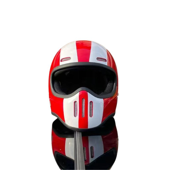 Premium Full Face Motorcycle Helmet – Retro Tokyo Style, Fiberglass, Clear Visor, Japan TT Design, Casco Moto for Men & Women, Lightweight, Comfortable, Stylish