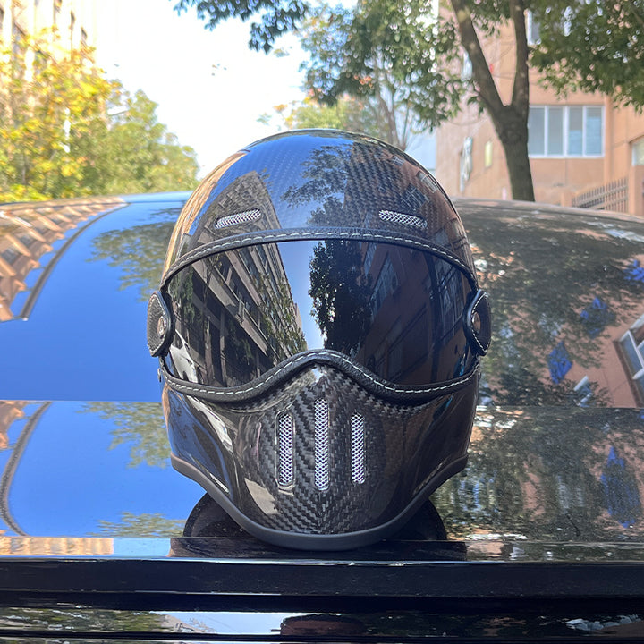 Premium Full Face Motorcycle Helmet – Retro Tokyo Style, Fiberglass, Clear Visor, Japan TT Design, Casco Moto for Men & Women, Lightweight, Comfortable, Stylish