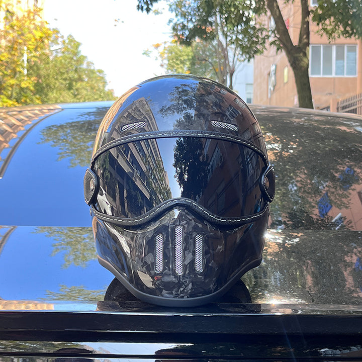 Premium Full Face Motorcycle Helmet – Retro Tokyo Style, Fiberglass, Clear Visor, Japan TT Design, Casco Moto for Men & Women, Lightweight, Comfortable, Stylish