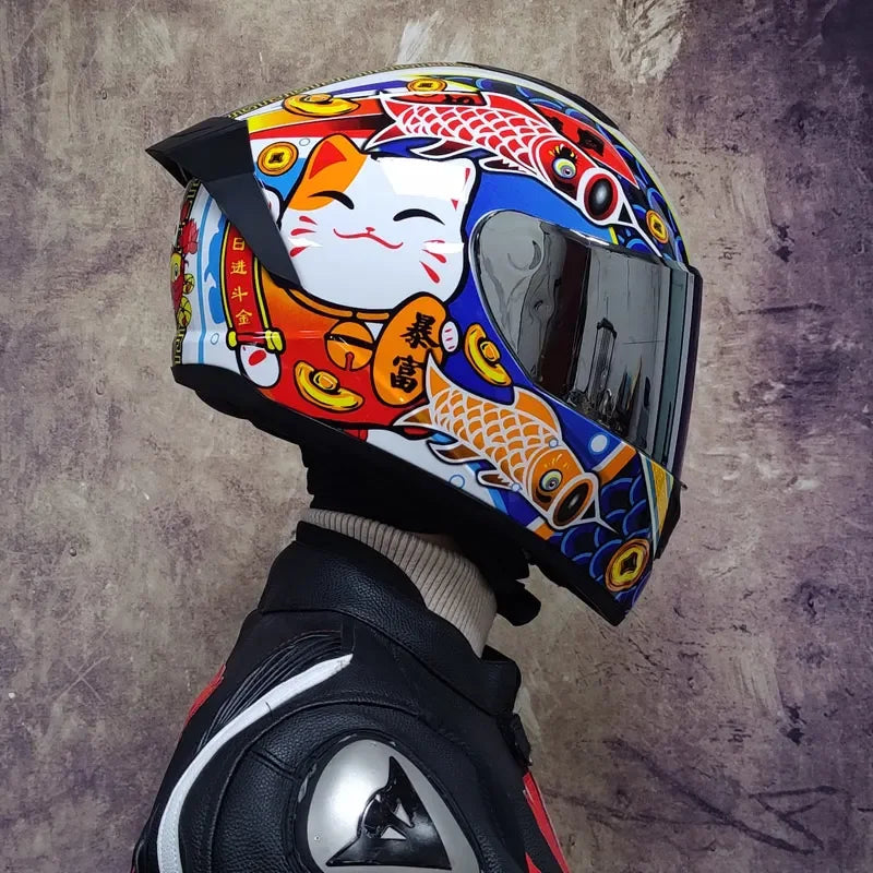 Premium Full Face Racing Motorcycle Helmet – Winter Warm Double Visor, Motorbike Sports Helmet, Adjustable Ventilation, Comfortable Fit for Winter Riding