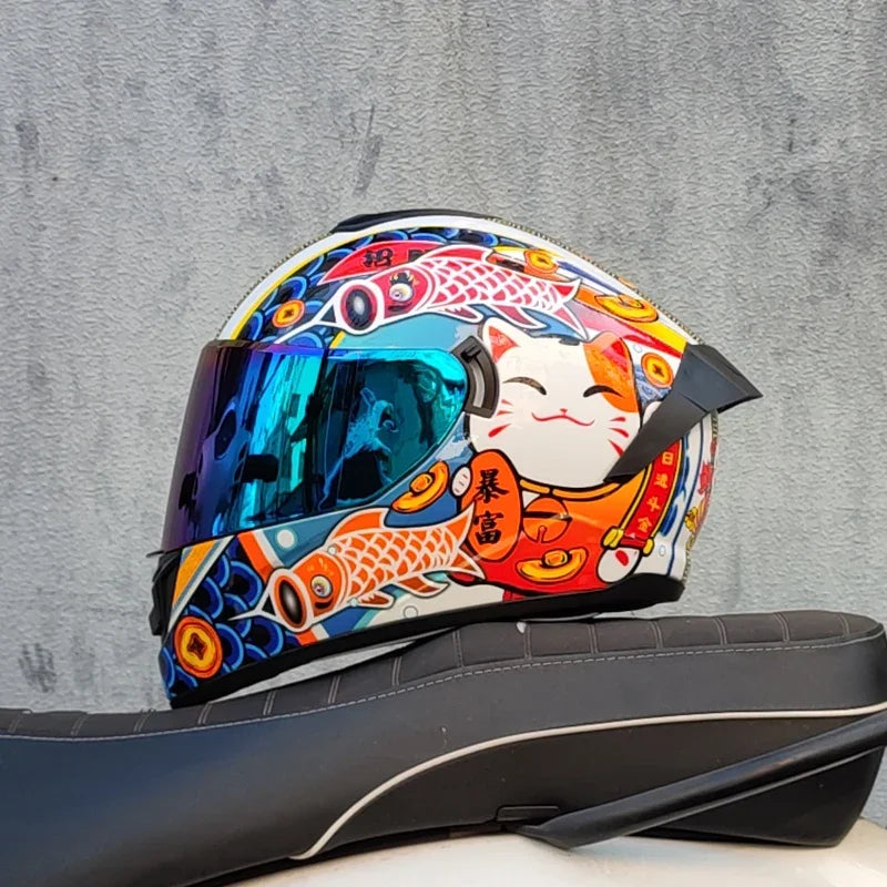 Premium Full Face Racing Motorcycle Helmet – Winter Warm Double Visor, Motorbike Sports Helmet, Adjustable Ventilation, Comfortable Fit for Winter Riding