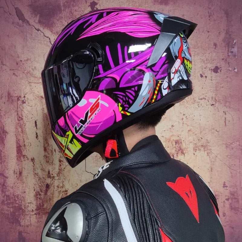 Premium Full Face Racing Motorcycle Helmet – Winter Warm Double Visor, Motorbike Sports Helmet, Adjustable Ventilation, Comfortable Fit for Winter Riding