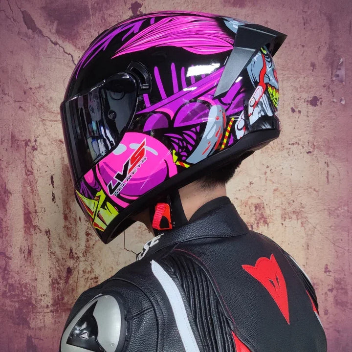 Premium Full Face Racing Motorcycle Helmet – Winter Warm Double Visor, Motorbike Sports Helmet, Adjustable Ventilation, Comfortable Fit for Winter Riding