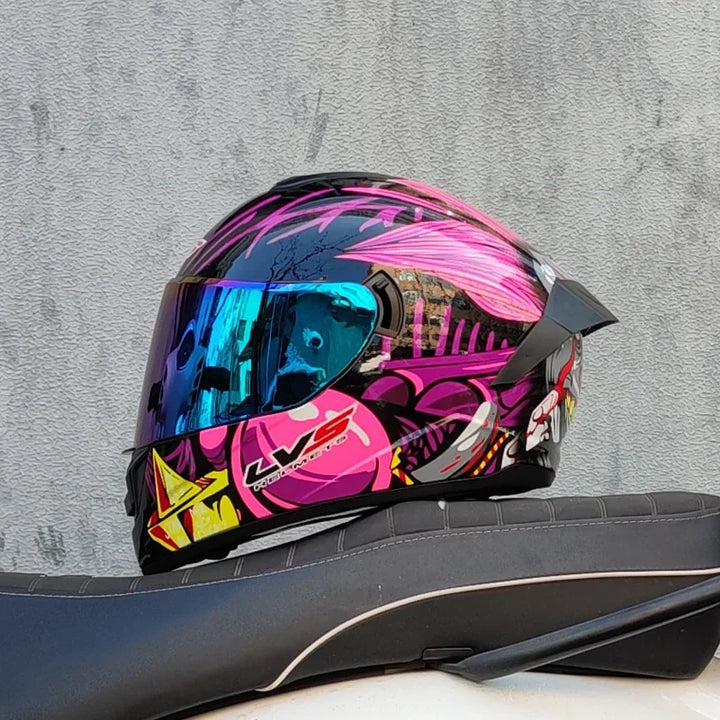 Premium Full Face Racing Motorcycle Helmet – Winter Warm Double Visor, Motorbike Sports Helmet, Adjustable Ventilation, Comfortable Fit for Winter Riding