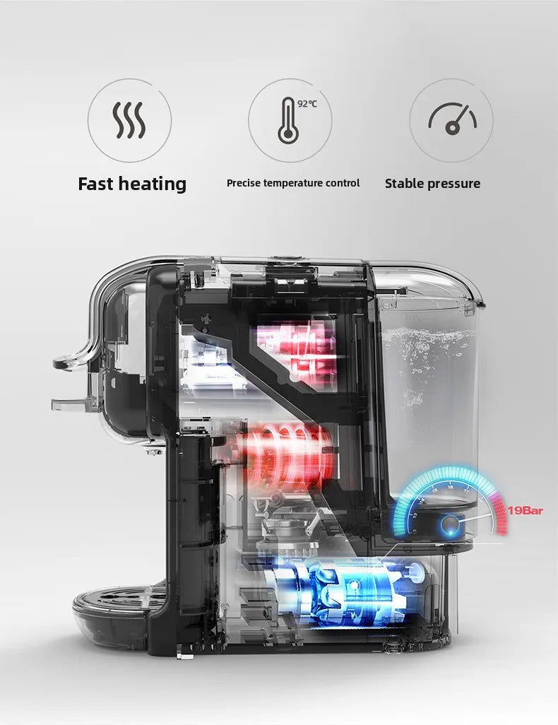 Premium Fully Automatic Italian Coffee Machine – 19 Bar Multi-System Espresso Maker for Home and Office