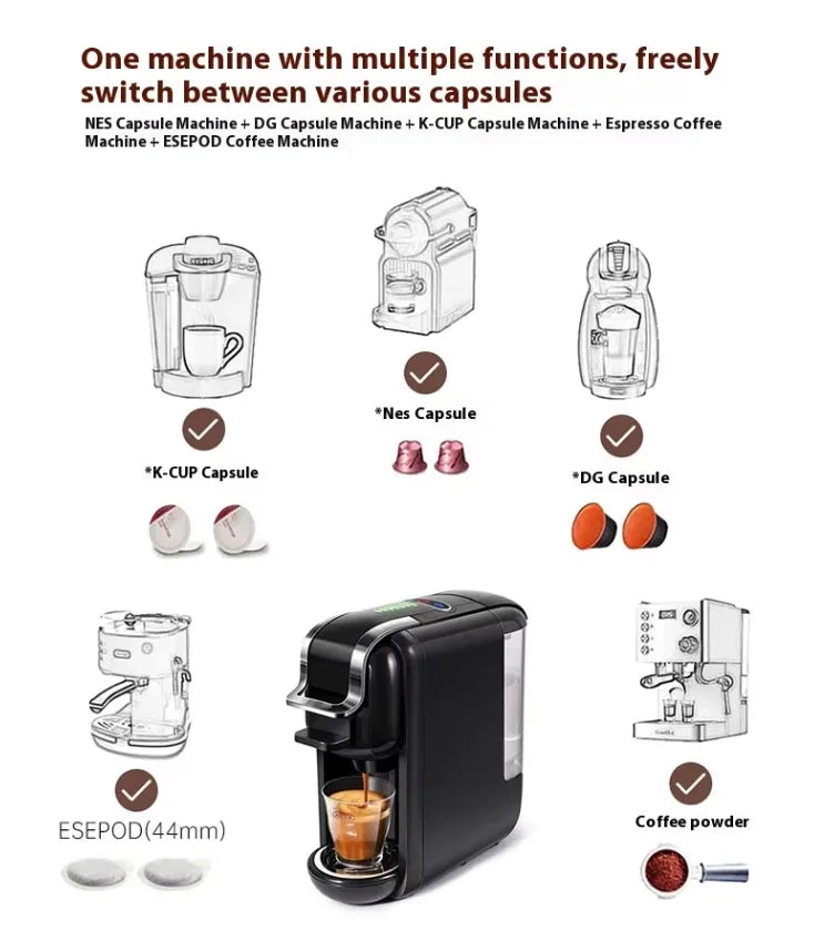 Premium Fully Automatic Italian Coffee Machine – 19 Bar Multi-System Espresso Maker for Home and Office