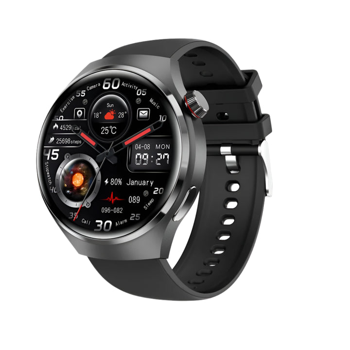 Premium GPS Smart Watch for Men & Women | 360° AMOLED Display, NFC, Bluetooth Call, IP68 Waterproof, Heart Rate Monitor, Fitness Tracker, Sleep Monitoring, Multi-Sport Modes