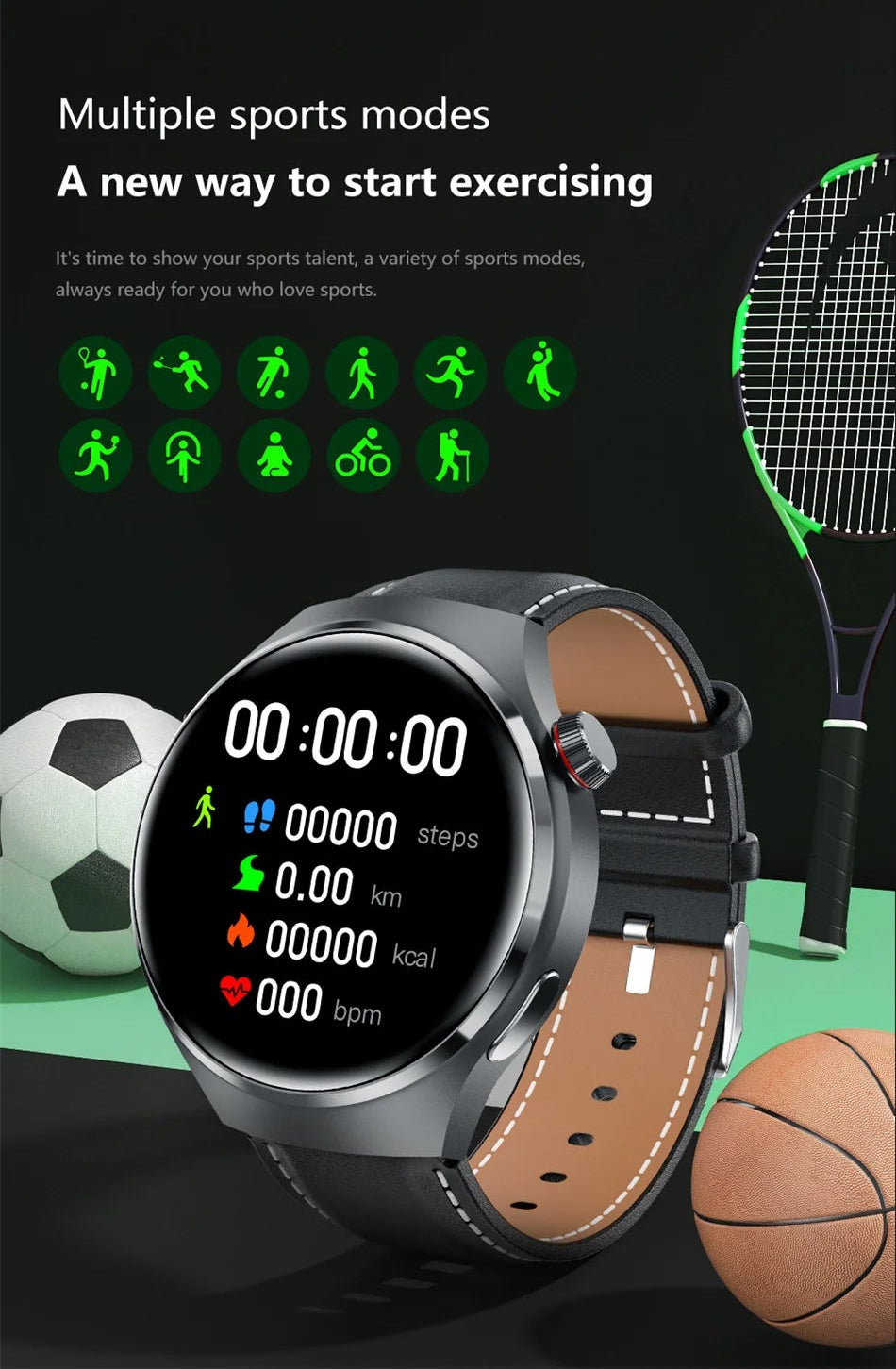 Premium GPS Smart Watch for Men & Women | 360° AMOLED Display, NFC, Bluetooth Call, IP68 Waterproof, Heart Rate Monitor, Fitness Tracker, Sleep Monitoring, Multi-Sport Modes