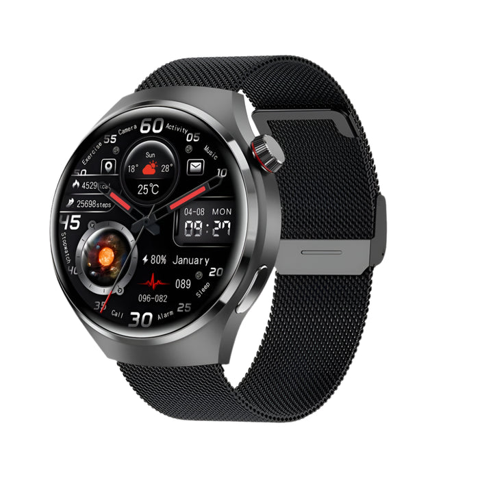 Premium GPS Smart Watch for Men & Women | 360° AMOLED Display, NFC, Bluetooth Call, IP68 Waterproof, Heart Rate Monitor, Fitness Tracker, Sleep Monitoring, Multi-Sport Modes
