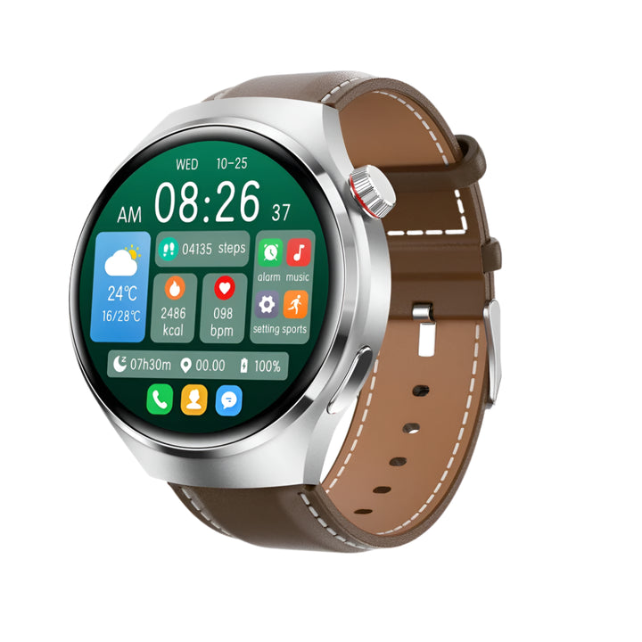 Premium GPS Smart Watch for Men & Women | 360° AMOLED Display, NFC, Bluetooth Call, IP68 Waterproof, Heart Rate Monitor, Fitness Tracker, Sleep Monitoring, Multi-Sport Modes