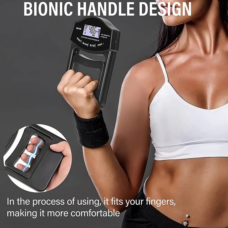 Premium Grip Strength Tester – 265Lbs/120Kg Digital Hand Dynamometer with LCD Screen, USB Rechargeable, Accurate Power Meter for Sports & Power Training