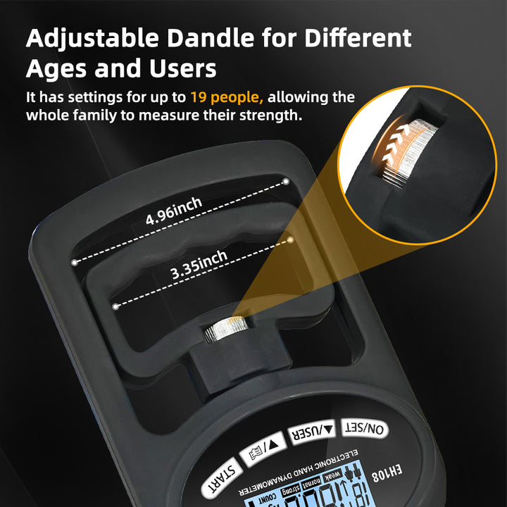 Premium Grip Strength Tester – 265Lbs/120Kg Digital Hand Dynamometer with LCD Screen, USB Rechargeable, Accurate Power Meter for Sports & Power Training