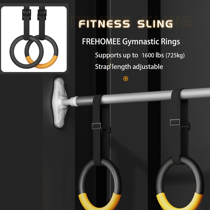 Premium Gymnastic Rings – 1000lbs Capacity, Adjustable Buckle Straps, Non-Slip Rings for Pull Up and Home Fitness, Durable PP and Nylon Material