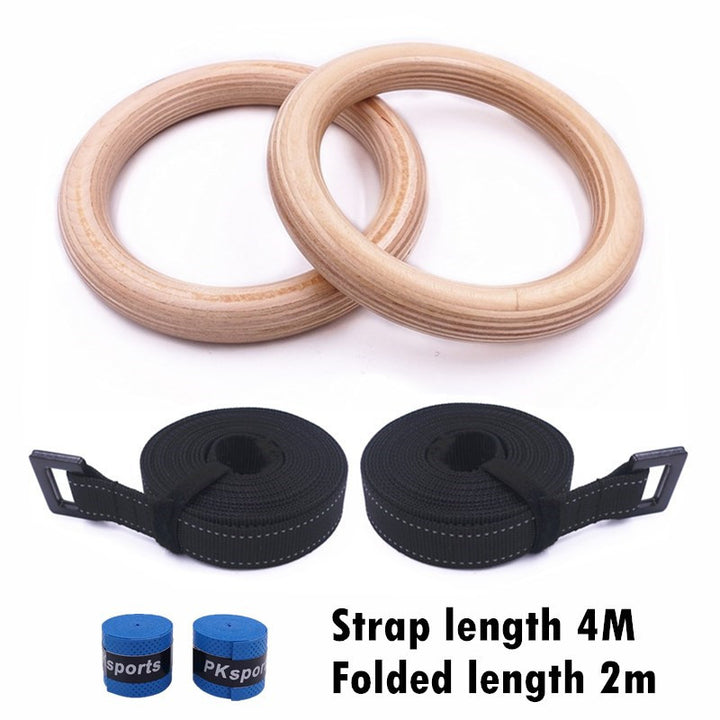 Premium Gymnastics Rings – Adjustable Wooden Rings with Nylon Straps for Kids & Adults, 400kg Load Capacity, Ideal for Home Fitness & Strength Training
