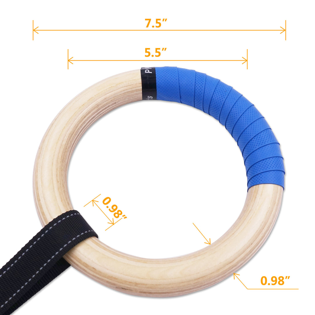 Premium Gymnastics Rings – Adjustable Wooden Rings with Nylon Straps for Kids & Adults, 400kg Load Capacity, Ideal for Home Fitness & Strength Training