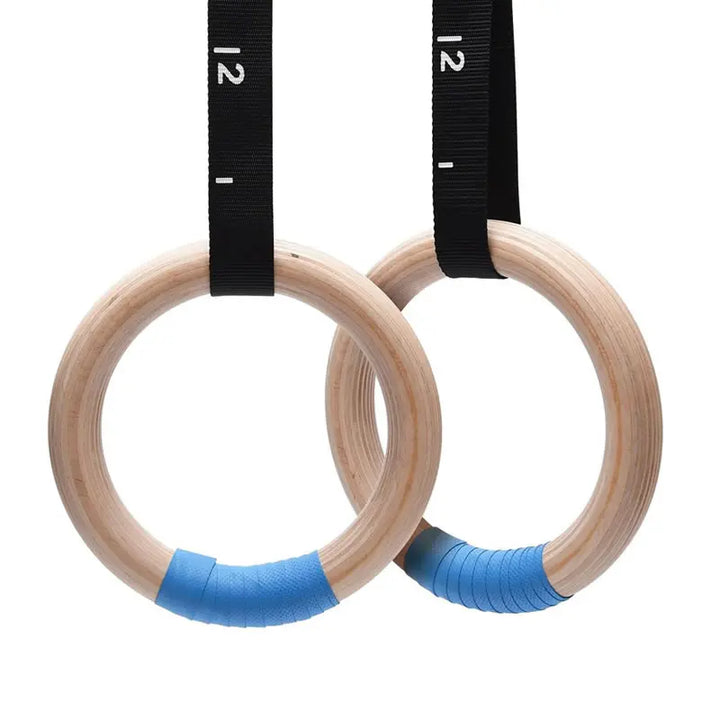 Premium Gymnastics Rings – Adjustable Wooden Rings with Nylon Straps for Kids & Adults, 400kg Load Capacity, Ideal for Home Fitness & Strength Training