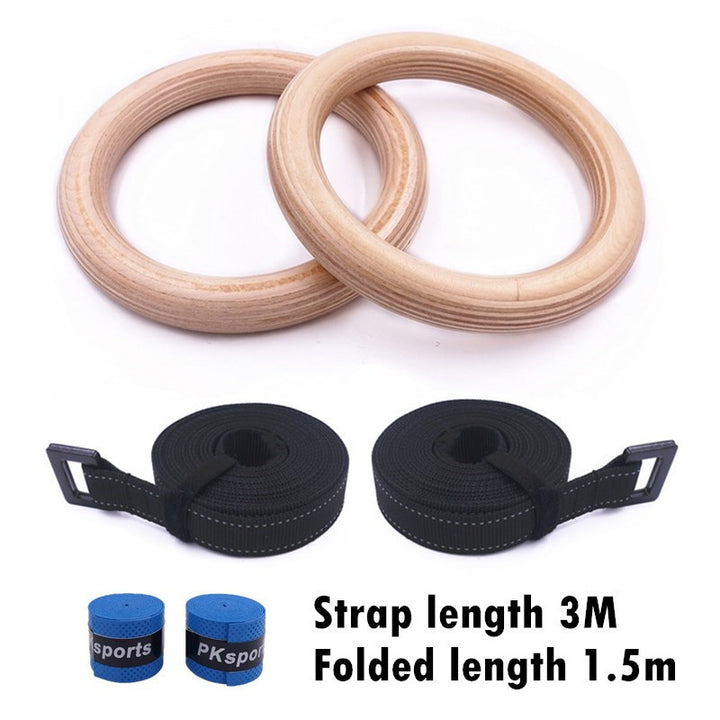 Premium Gymnastics Rings – Adjustable Wooden Rings with Nylon Straps for Kids & Adults, 400kg Load Capacity, Ideal for Home Fitness & Strength Training