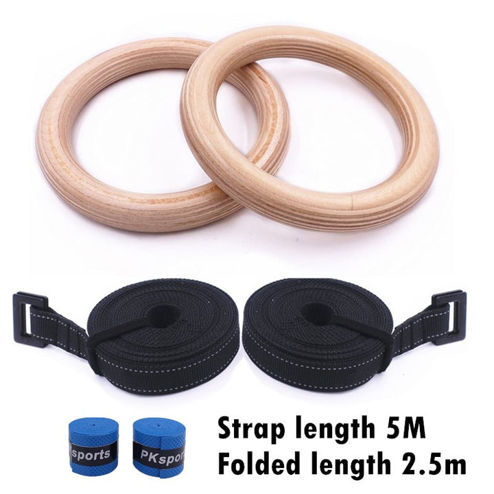 Premium Gymnastics Rings – Adjustable Wooden Rings with Nylon Straps for Kids & Adults, 400kg Load Capacity, Ideal for Home Fitness & Strength Training