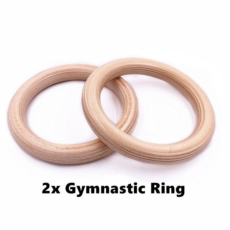 Premium Gymnastics Rings – Adjustable Wooden Rings with Nylon Straps for Kids & Adults, 400kg Load Capacity, Ideal for Home Fitness & Strength Training