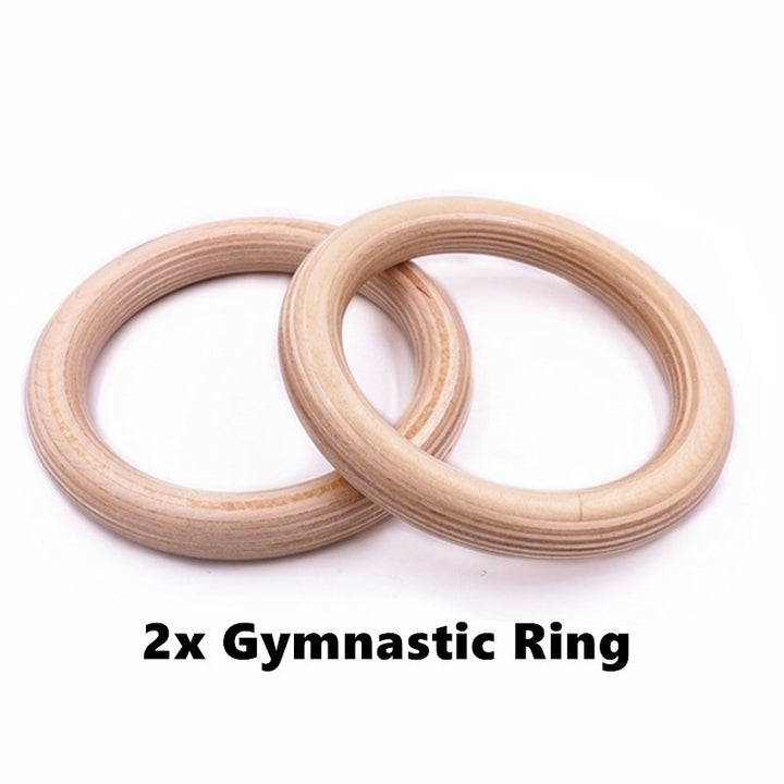 Premium Gymnastics Rings – Adjustable Wooden Rings with Nylon Straps for Kids & Adults, 400kg Load Capacity, Ideal for Home Fitness & Strength Training