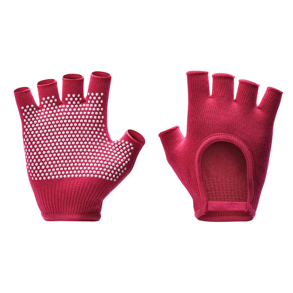 Premium Half-Finger Yoga Gloves for Women – Anti-Slip Pilates & Fitness Gloves, Open-Fingered Design for Indoor Dance & Training, Comfortable Yoga Aids for Better Grip