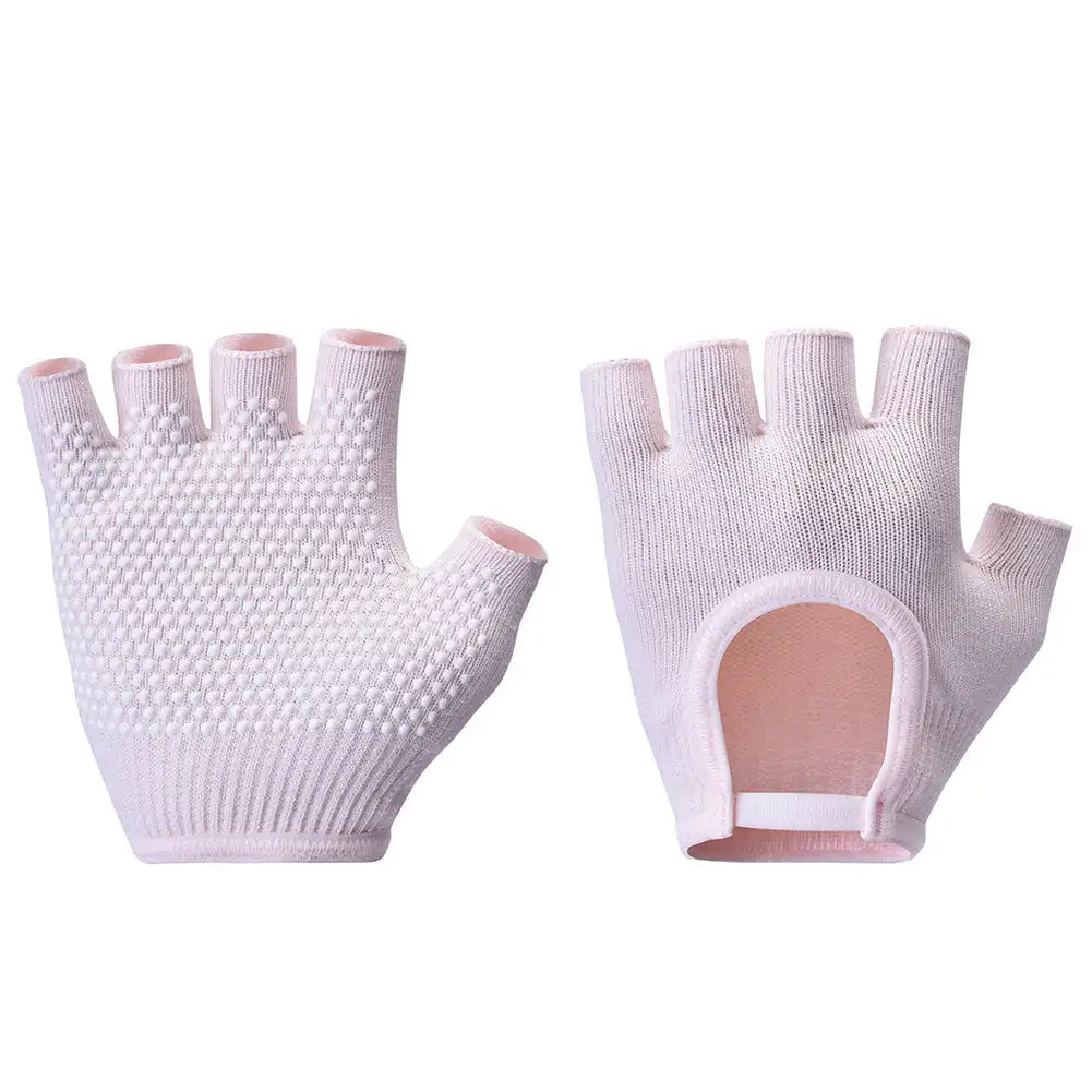 Premium Half-Finger Yoga Gloves for Women – Anti-Slip Pilates & Fitness Gloves, Open-Fingered Design for Indoor Dance & Training, Comfortable Yoga Aids for Better Grip