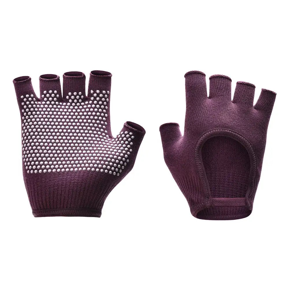 Premium Half-Finger Yoga Gloves for Women – Anti-Slip Pilates & Fitness Gloves, Open-Fingered Design for Indoor Dance & Training, Comfortable Yoga Aids for Better Grip