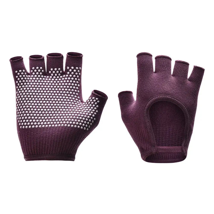 Premium Half-Finger Yoga Gloves for Women – Anti-Slip Pilates & Fitness Gloves, Open-Fingered Design for Indoor Dance & Training, Comfortable Yoga Aids for Better Grip