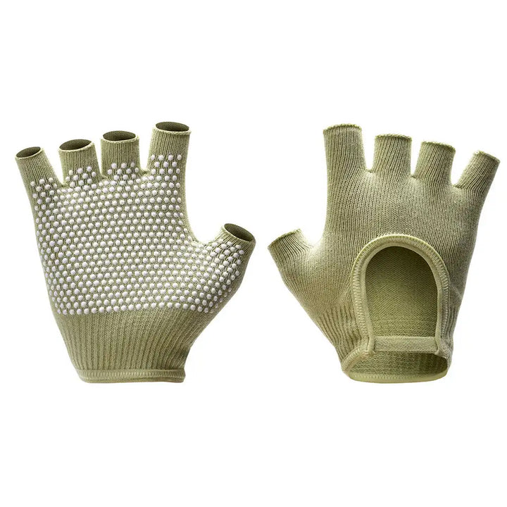 Premium Half-Finger Yoga Gloves for Women – Anti-Slip Pilates & Fitness Gloves, Open-Fingered Design for Indoor Dance & Training, Comfortable Yoga Aids for Better Grip