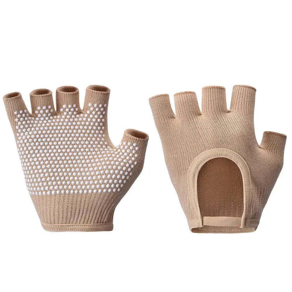 Premium Half-Finger Yoga Gloves for Women – Anti-Slip Pilates & Fitness Gloves, Open-Fingered Design for Indoor Dance & Training, Comfortable Yoga Aids for Better Grip