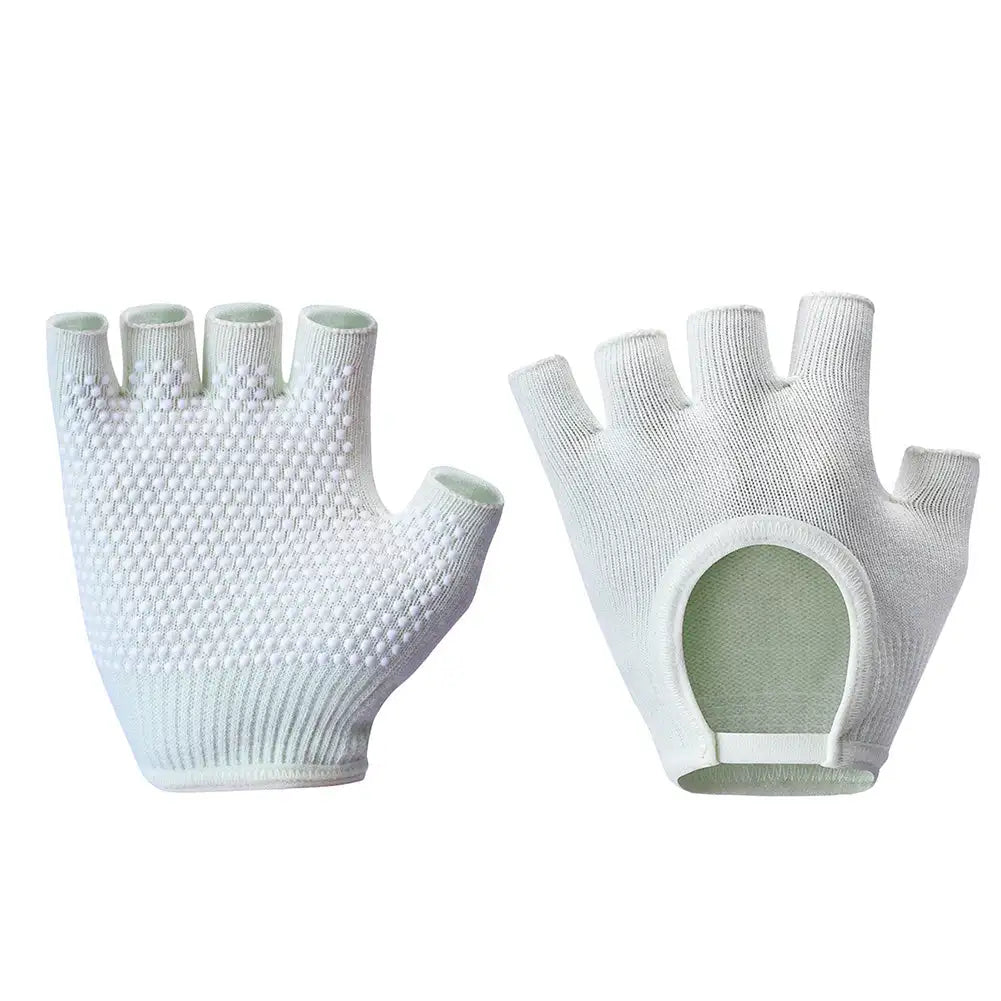 Premium Half-Finger Yoga Gloves for Women – Anti-Slip Pilates & Fitness Gloves, Open-Fingered Design for Indoor Dance & Training, Comfortable Yoga Aids for Better Grip