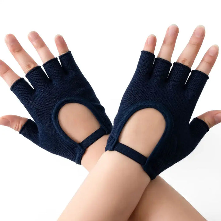 Premium Half-Finger Yoga Gloves for Women – Anti-Slip Pilates & Fitness Gloves, Open-Fingered Design for Indoor Dance & Training, Comfortable Yoga Aids for Better Grip
