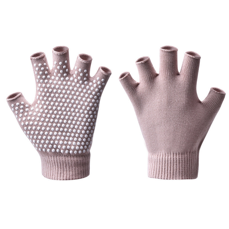 Premium Half-Finger Yoga Gloves for Women – Anti-Slip Pilates & Fitness Gloves, Open-Fingered Design for Indoor Dance & Training, Comfortable Yoga Aids for Better Grip