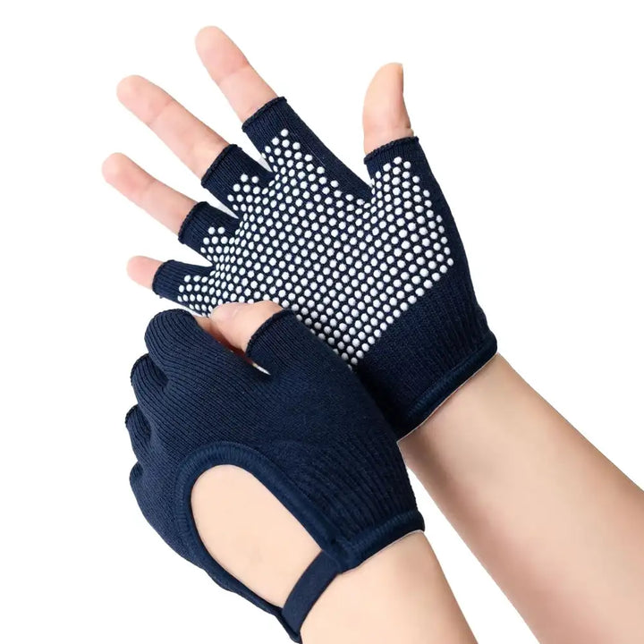 Premium Half-Finger Yoga Gloves for Women – Anti-Slip Pilates & Fitness Gloves, Open-Fingered Design for Indoor Dance & Training, Comfortable Yoga Aids for Better Grip