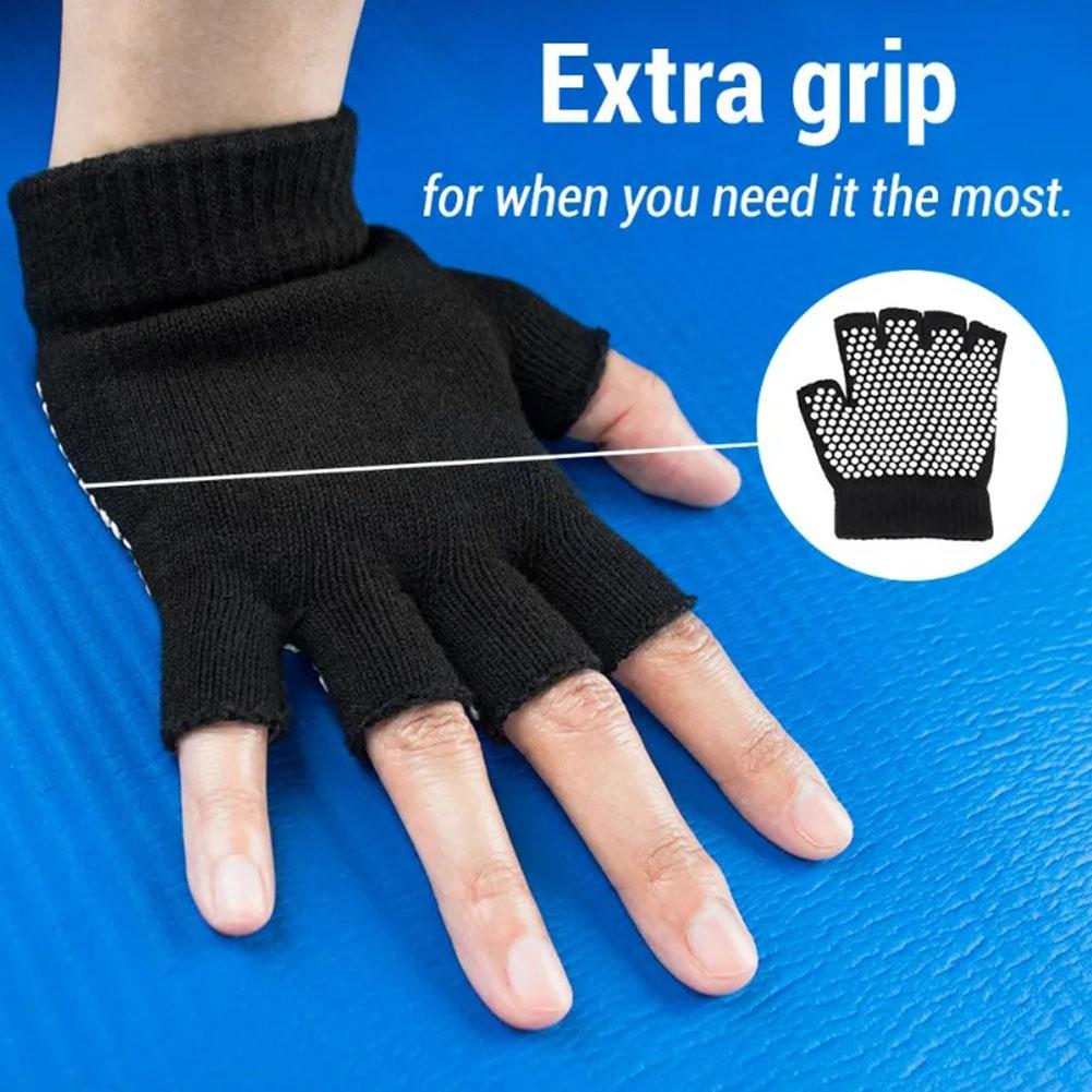 Premium Half-Finger Yoga Gloves for Women – Anti-Slip Pilates & Fitness Gloves, Open-Fingered Design for Indoor Dance & Training, Comfortable Yoga Aids for Better Grip