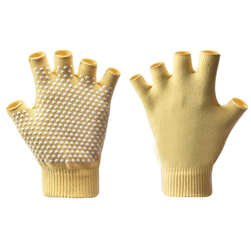 Premium Half-Finger Yoga Gloves for Women – Anti-Slip Pilates & Fitness Gloves, Open-Fingered Design for Indoor Dance & Training, Comfortable Yoga Aids for Better Grip