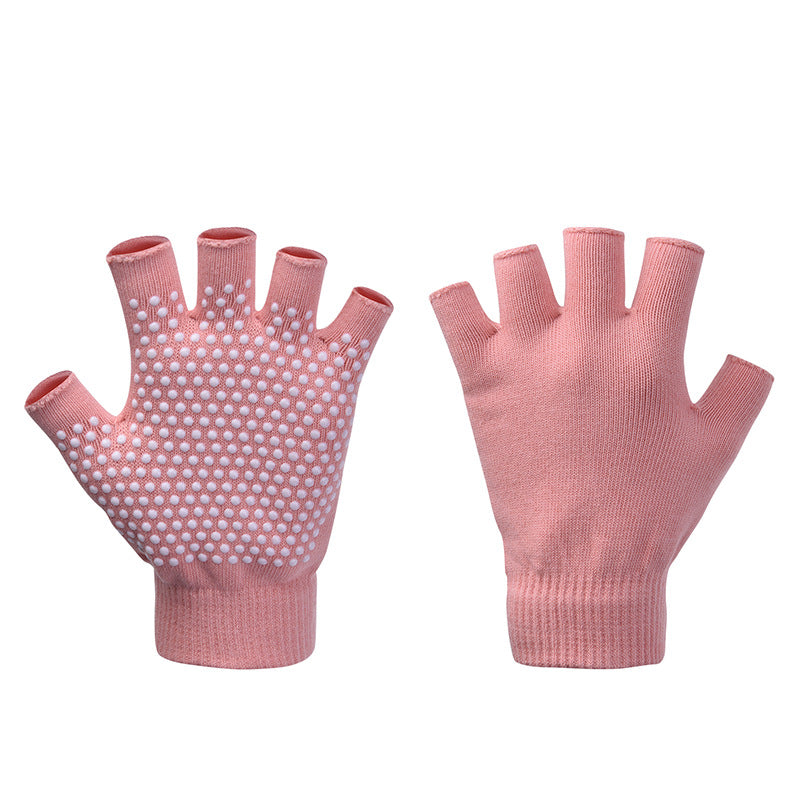 Premium Half-Finger Yoga Gloves for Women – Anti-Slip Pilates & Fitness Gloves, Open-Fingered Design for Indoor Dance & Training, Comfortable Yoga Aids for Better Grip