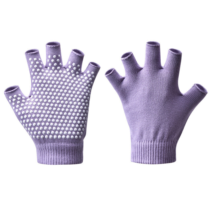 Premium Half-Finger Yoga Gloves for Women – Anti-Slip Pilates & Fitness Gloves, Open-Fingered Design for Indoor Dance & Training, Comfortable Yoga Aids for Better Grip