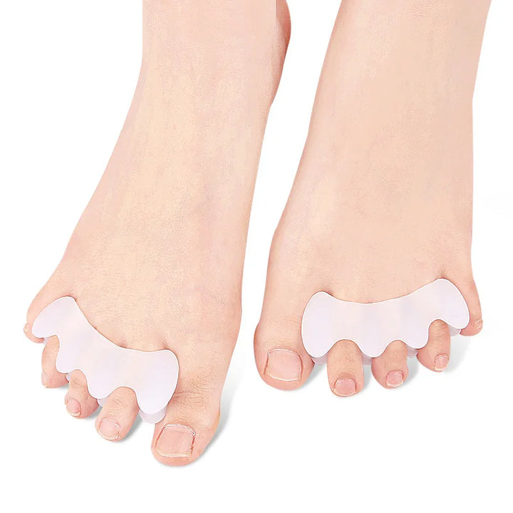 Premium Hard Silicone Toe Separator 2Pcs for Hallux Valgus & Hammer Toes – 3 Hole Orthopedic Spacers for Foot Correction, Pain Relief, and Enhanced Comfort
