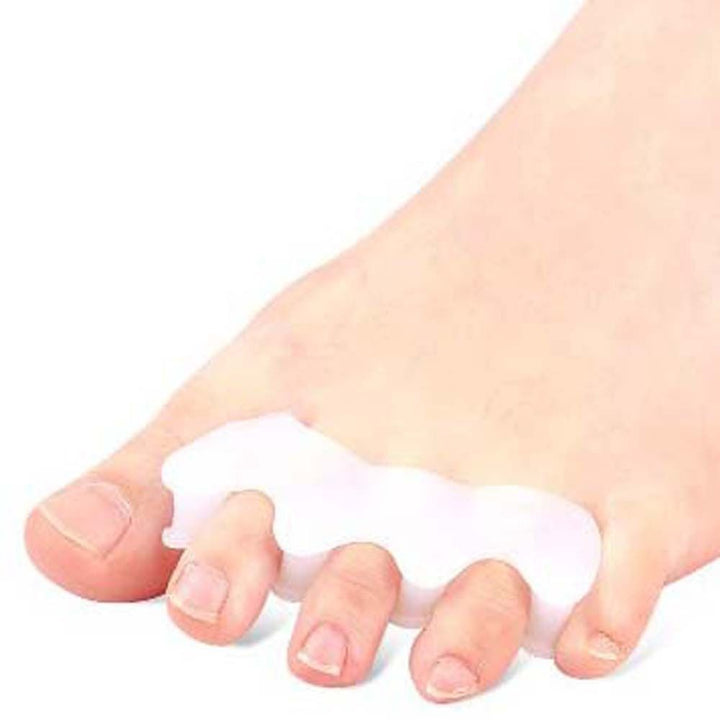 Premium Hard Silicone Toe Separator 2Pcs for Hallux Valgus & Hammer Toes – 3 Hole Orthopedic Spacers for Foot Correction, Pain Relief, and Enhanced Comfort