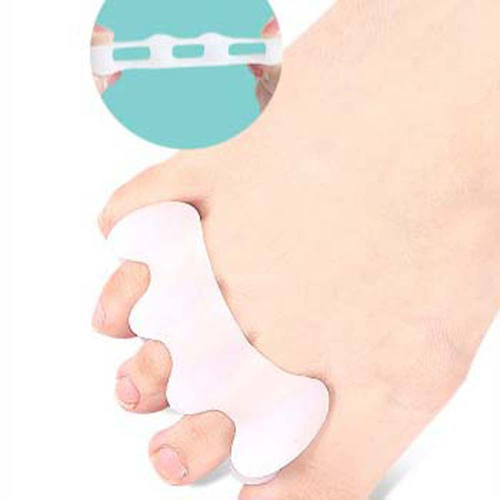 Premium Hard Silicone Toe Separator 2Pcs for Hallux Valgus & Hammer Toes – 3 Hole Orthopedic Spacers for Foot Correction, Pain Relief, and Enhanced Comfort