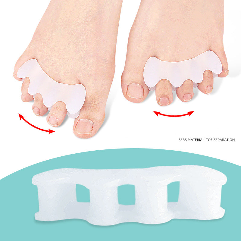 Premium Hard Silicone Toe Separator 2Pcs for Hallux Valgus & Hammer Toes – 3 Hole Orthopedic Spacers for Foot Correction, Pain Relief, and Enhanced Comfort