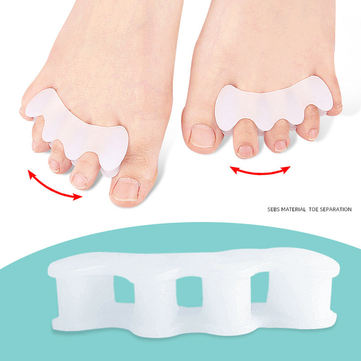 Premium Hard Silicone Toe Separator 2Pcs for Hallux Valgus & Hammer Toes – 3 Hole Orthopedic Spacers for Foot Correction, Pain Relief, and Enhanced Comfort