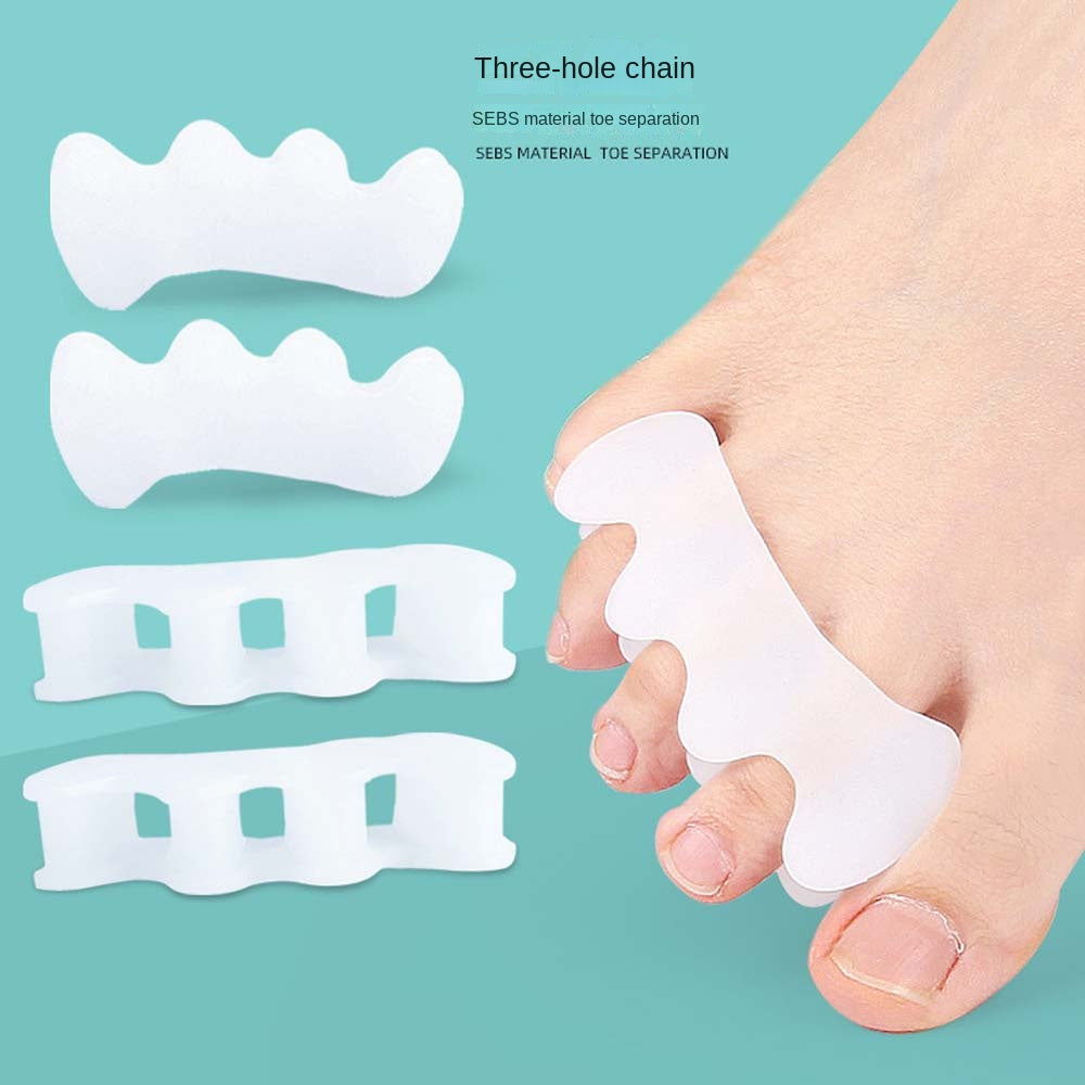 Premium Hard Silicone Toe Separator 2Pcs for Hallux Valgus & Hammer Toes – 3 Hole Orthopedic Spacers for Foot Correction, Pain Relief, and Enhanced Comfort