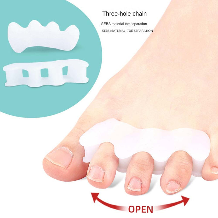 Premium Hard Silicone Toe Separator 2Pcs for Hallux Valgus & Hammer Toes – 3 Hole Orthopedic Spacers for Foot Correction, Pain Relief, and Enhanced Comfort
