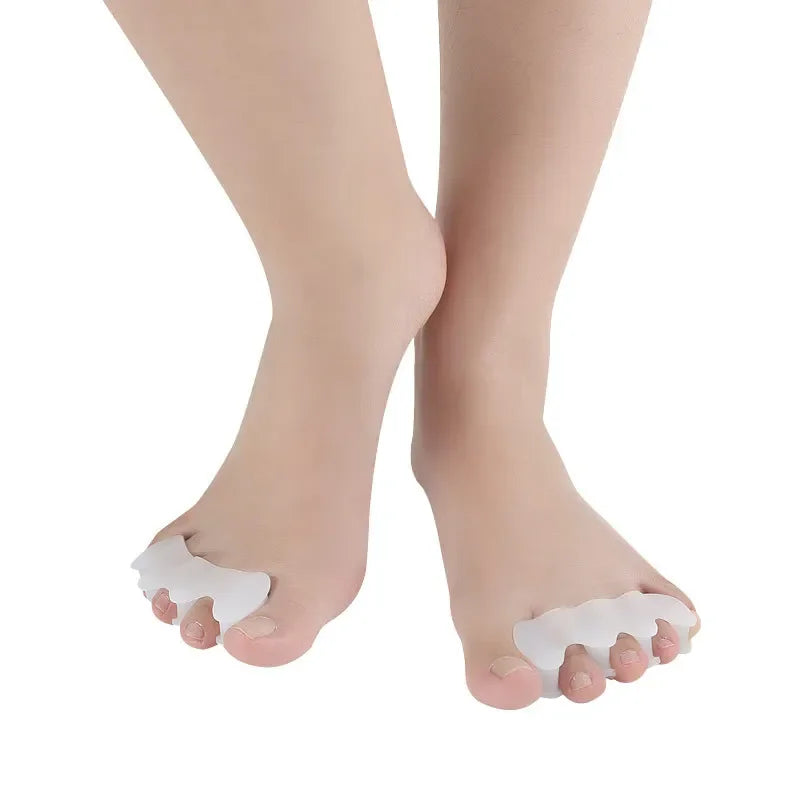 Premium Hard Silicone Toe Separator 2Pcs for Hallux Valgus & Hammer Toes – 3 Hole Orthopedic Spacers for Foot Correction, Pain Relief, and Enhanced Comfort