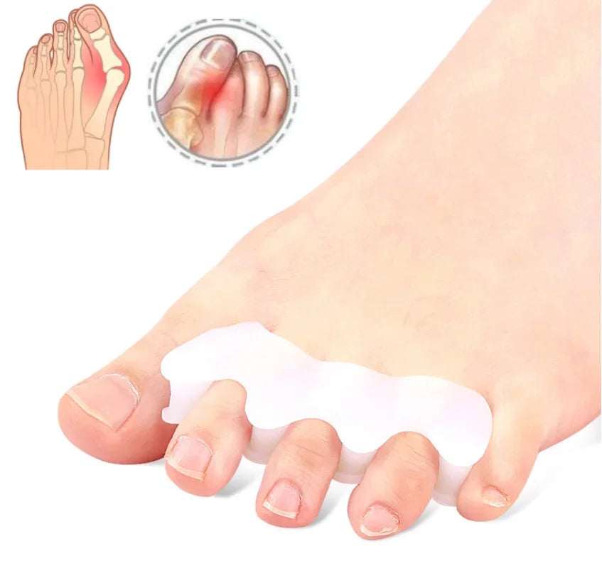 Premium Hard Silicone Toe Separator 2Pcs for Hallux Valgus & Hammer Toes – 3 Hole Orthopedic Spacers for Foot Correction, Pain Relief, and Enhanced Comfort