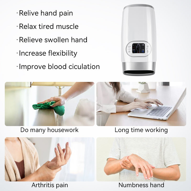 Premium Heated Hand Massager with Air Pressure and Hot Compress for Arthritis Relief, Cold Hand Comfort, and Finger Numbness Relief – Ideal for Wrist and Palm Pain Relief